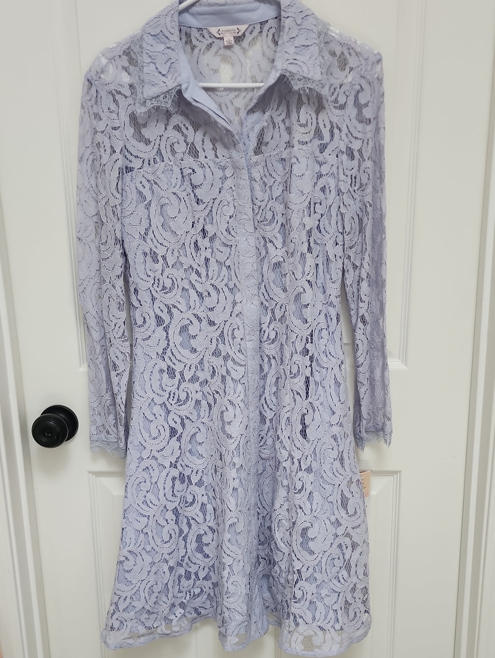 Nanette Lepore Size 10 Lace Shirt‎ Dress in Light Lavender